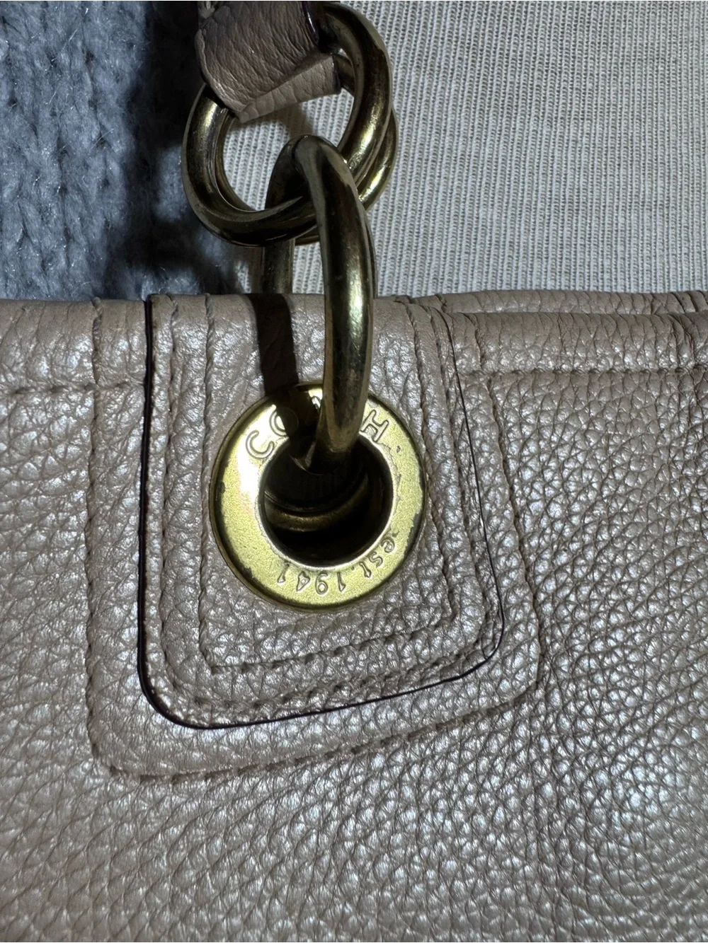 Coach Penelope Buckle bag Beige leather tote